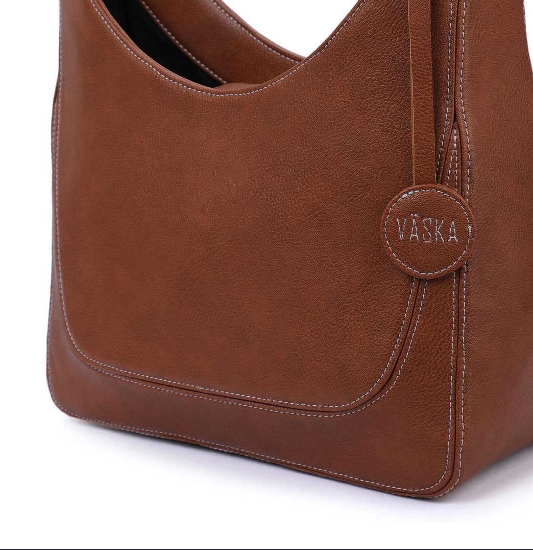 Vaska tan designer handheld handbag - Image 4