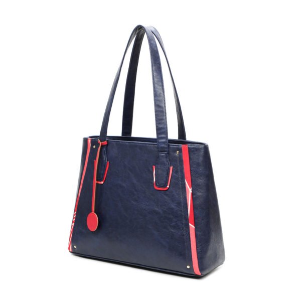 Vaska blue textured tote handbag - Image 8