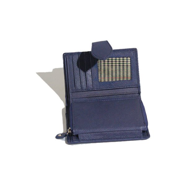 VASKA  genuine leather small blue wallet for women - Image 4