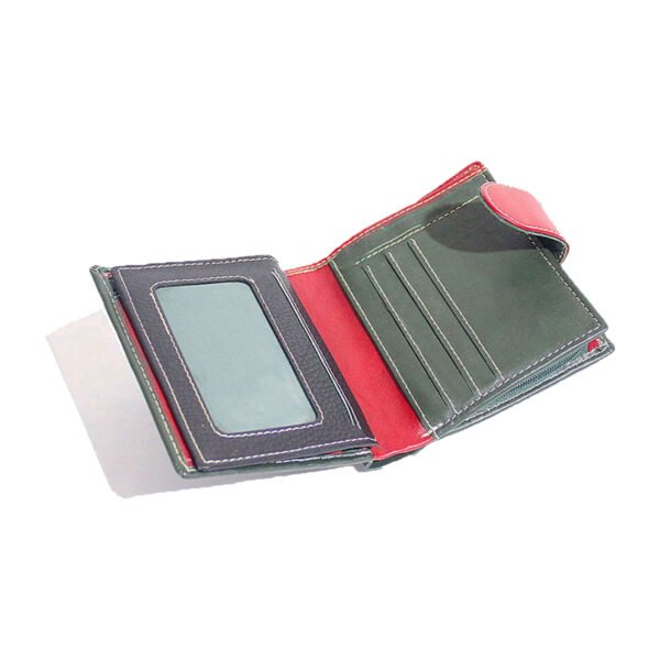 VASKA  genuine leather small green bi-fold wallet - Image 4