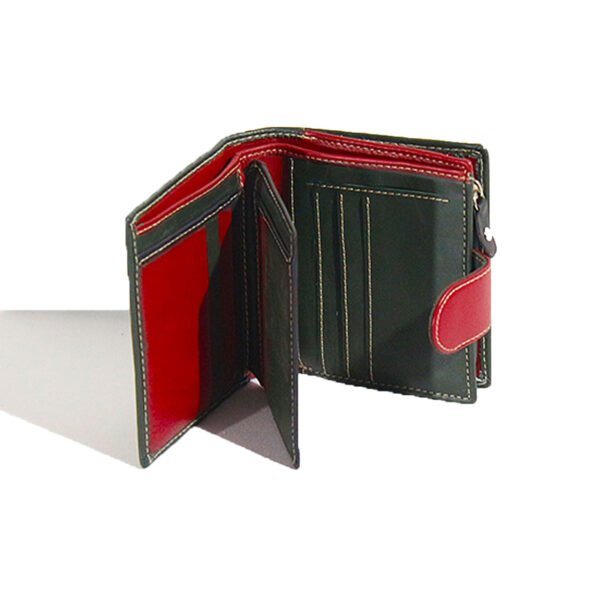 VASKA  genuine leather small green bi-fold wallet - Image 5