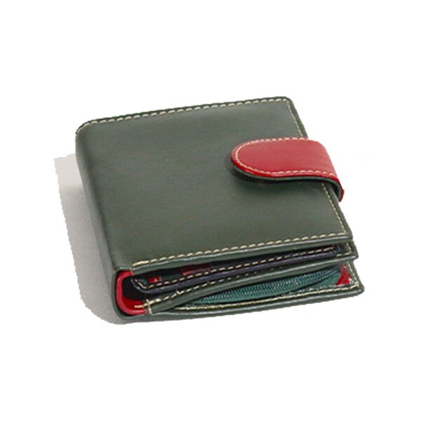 VASKA  genuine leather small green bi-fold wallet - Image 2