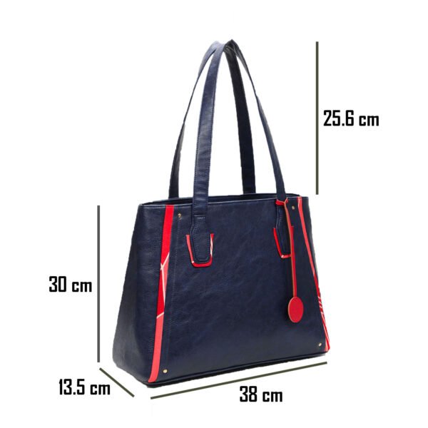 Vaska blue textured tote handbag - Image 7