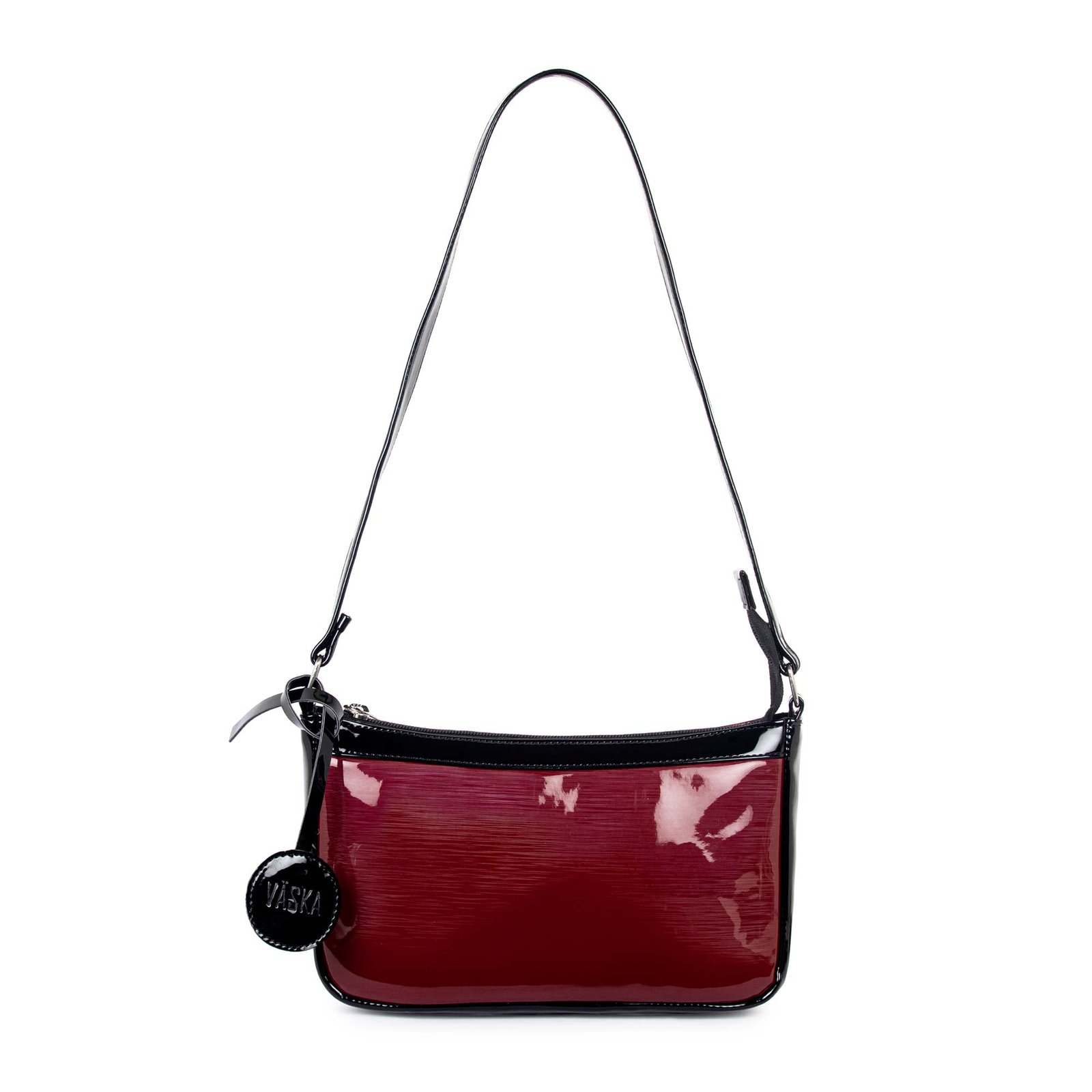 VASKA shimmer maroon baguette bag - Image 2