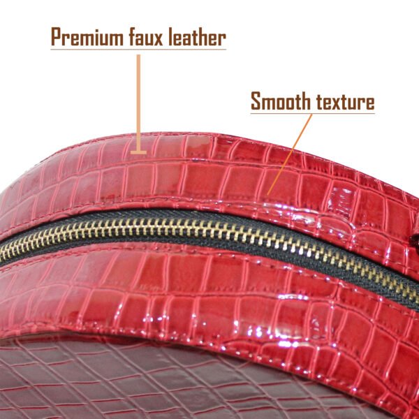 VASKA red round sling bag - Image 4