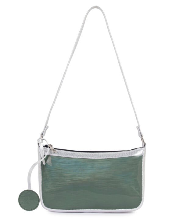 VASKA green-silver baguette bag - Image 7