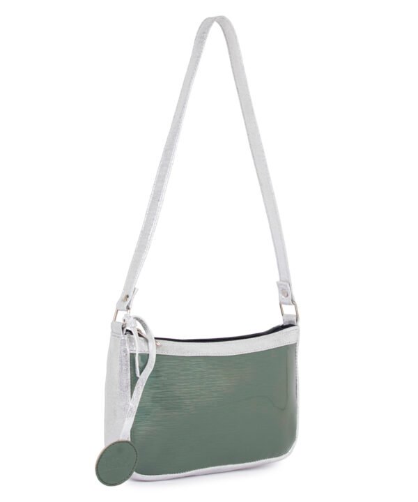 VASKA green-silver baguette bag - Image 2
