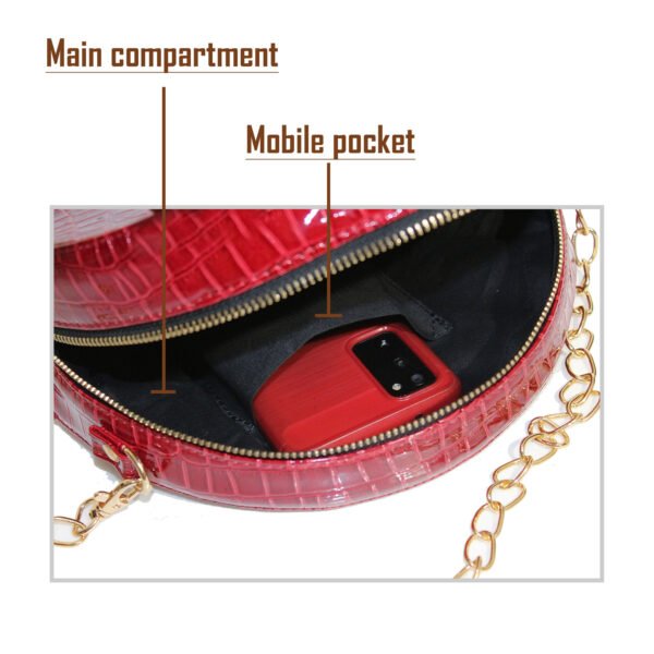 VASKA red round sling bag - Image 5