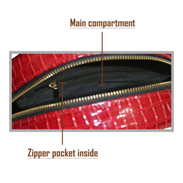 VASKA red round sling bag - Image 6