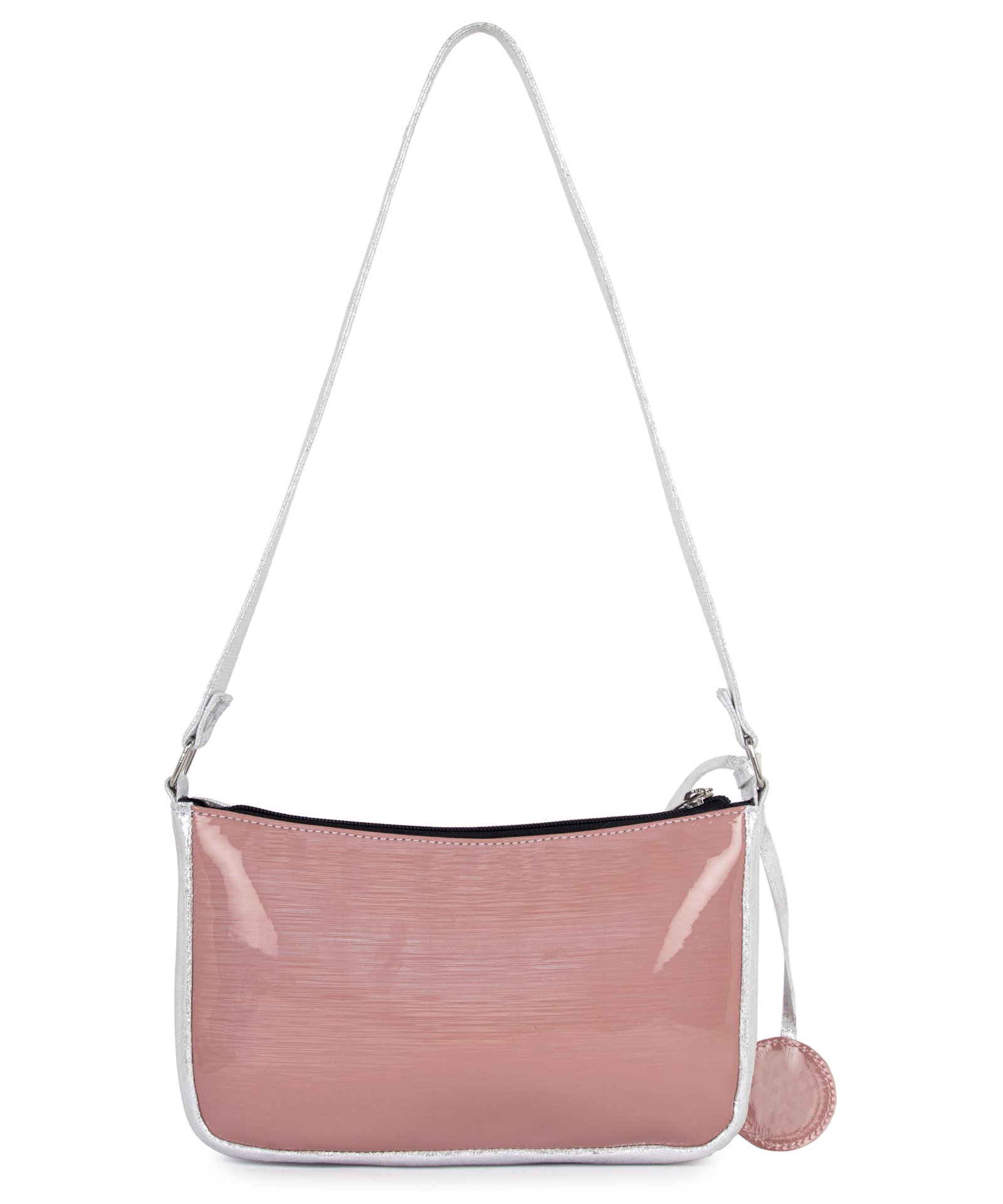 VASKA pink-silver baguette bag - Image 3