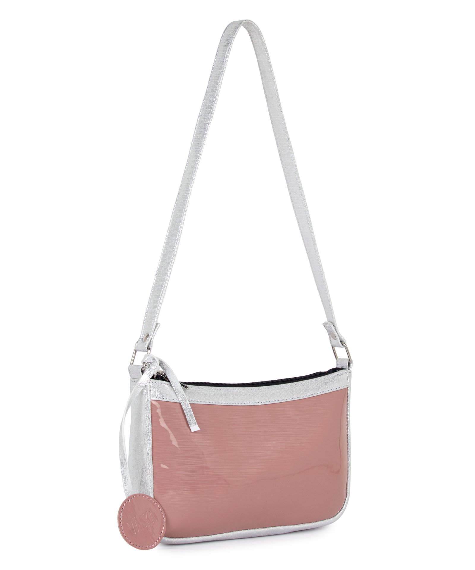 VASKA pink-silver baguette bag - Image 2