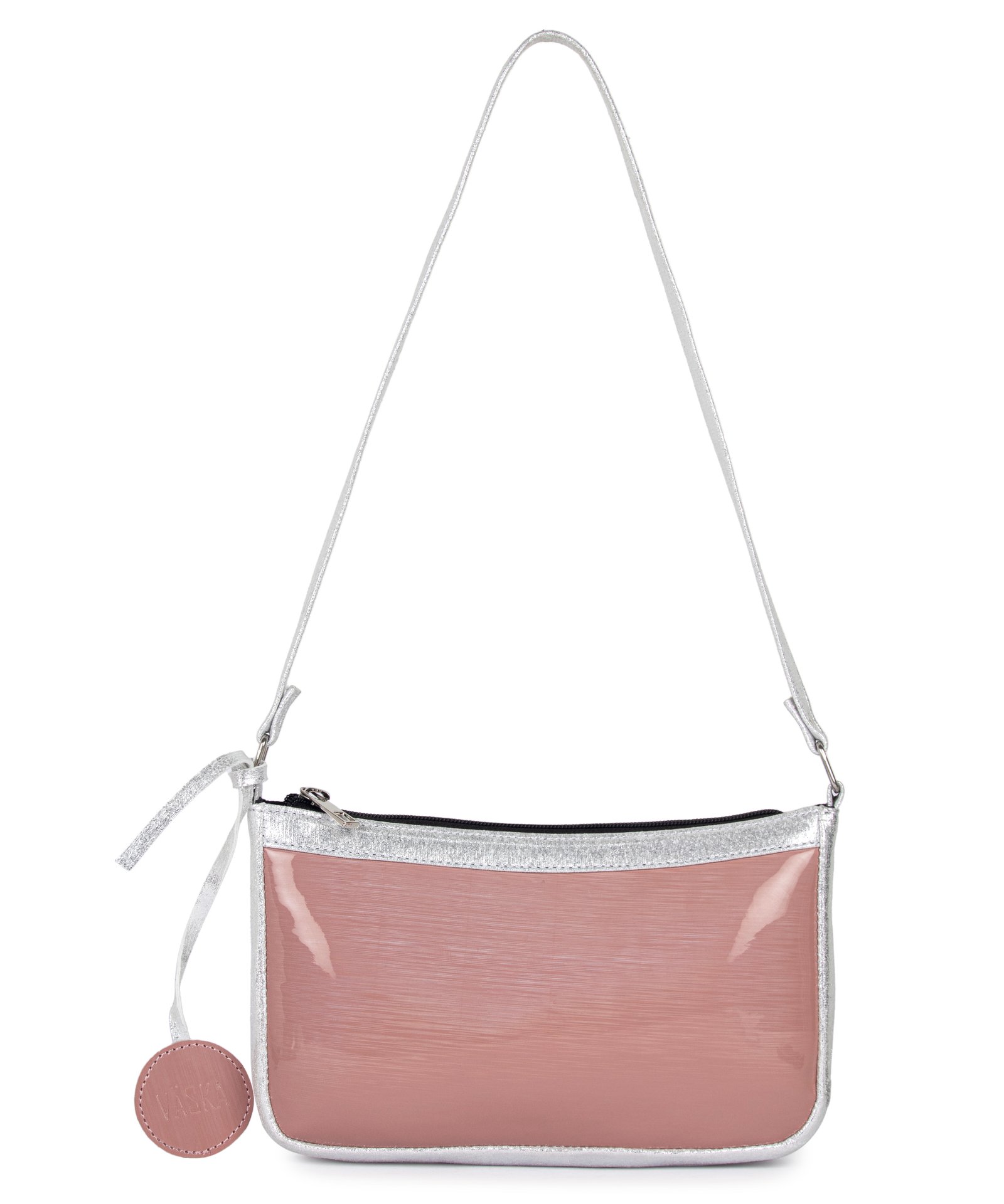 VASKA pink-silver baguette bag - Image 8