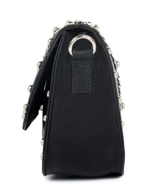 VASKA black round sling bag with studs - Image 6