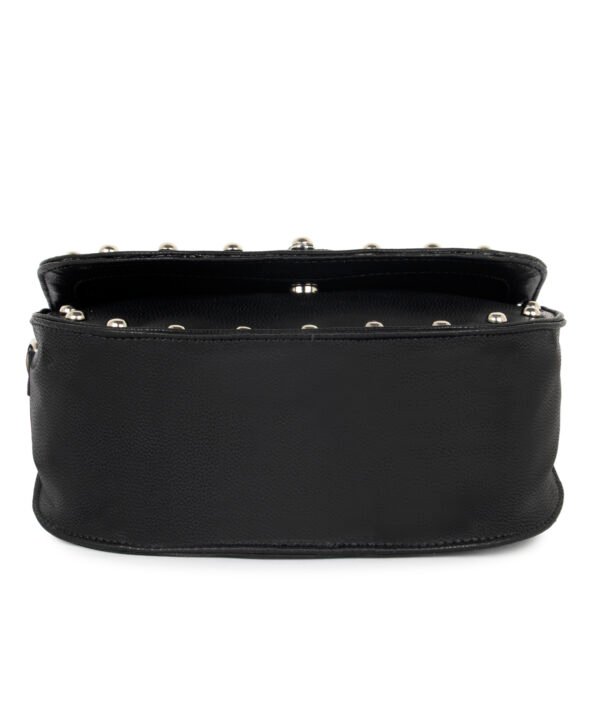 VASKA black round sling bag with studs - Image 5