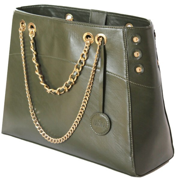Vaska olive green tote bag - Image 4