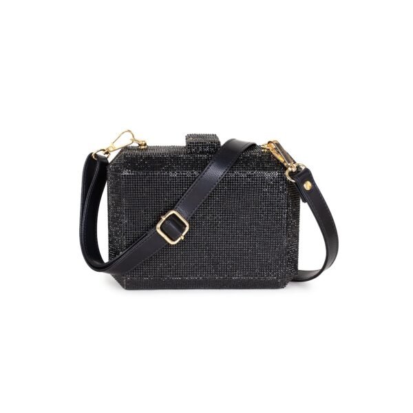 VASKA black party clutch bag with a sling strap