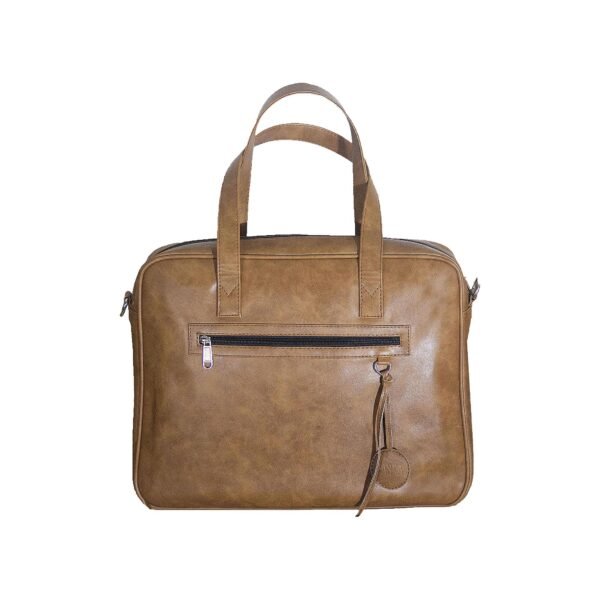 VASKA classic tan unisex laptop bag - Image 3