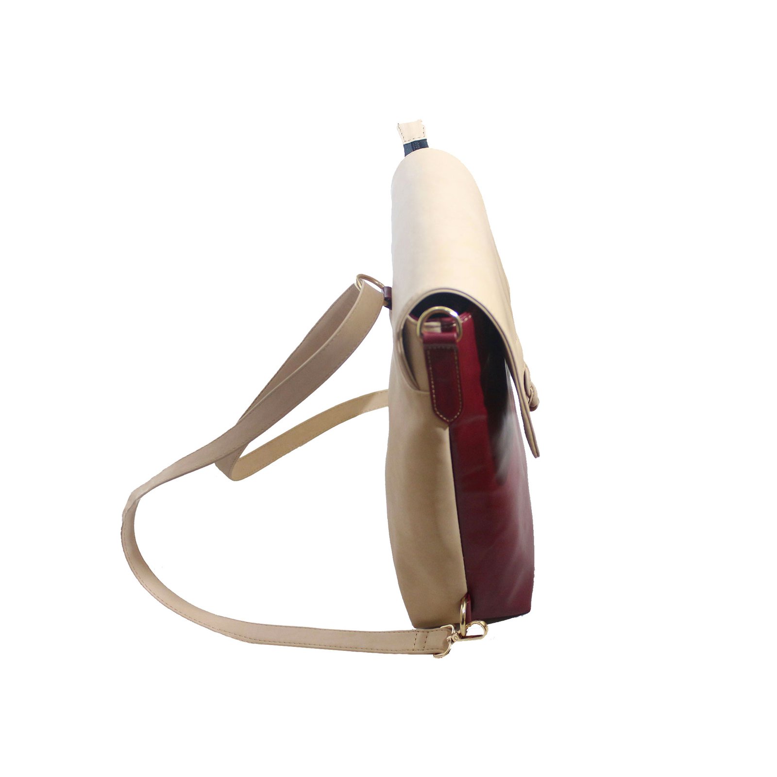 VASKA convertible backpack & sling bag - Cherry/beige - Image 3