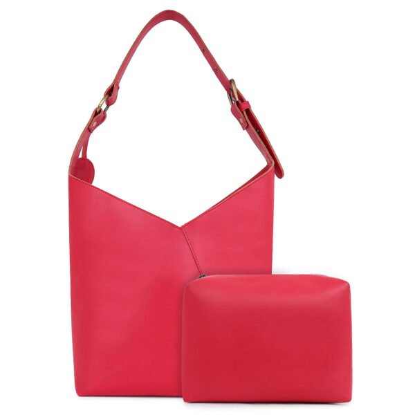 Vaska red PU handbag - Image 9