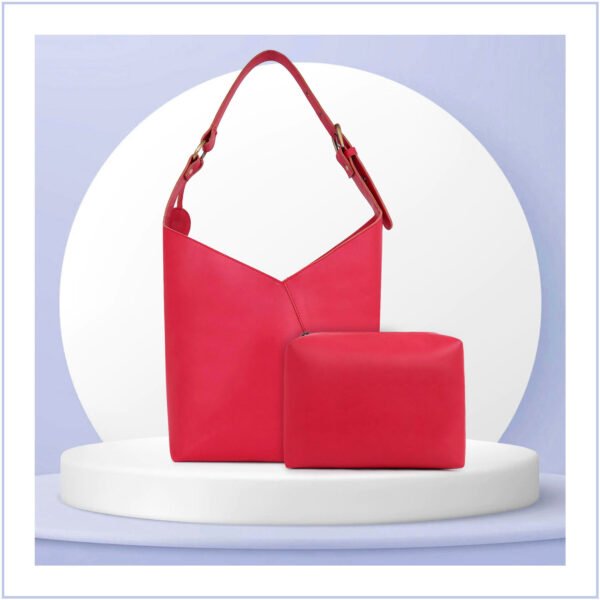 Vaska red PU handbag