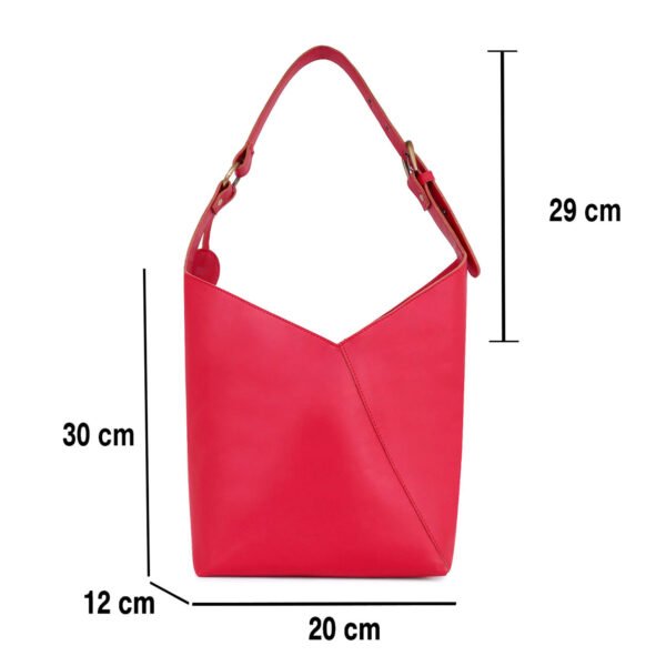Vaska red PU handbag - Image 6
