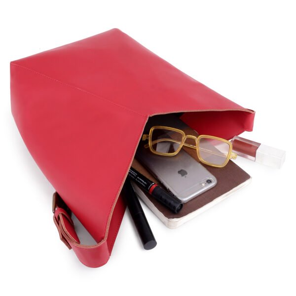 Vaska red PU handbag - Image 3
