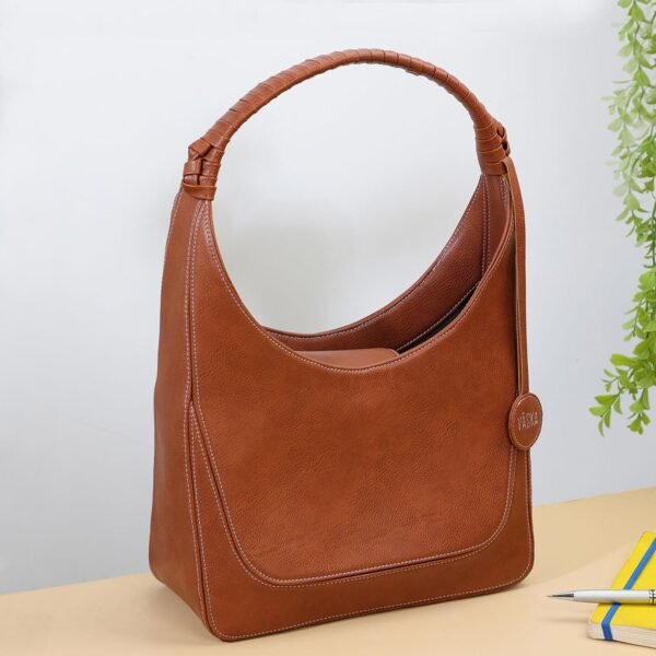 Vaska tan designer handheld handbag