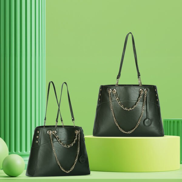 Vaska olive green tote bag