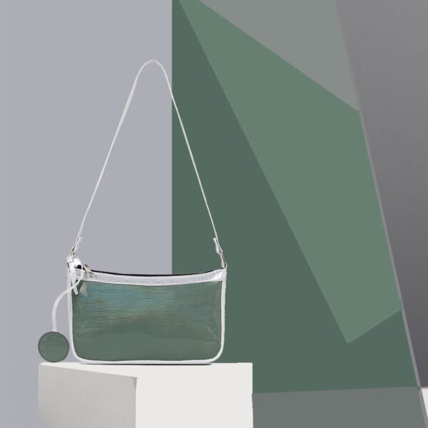 VASKA green-silver baguette bag
