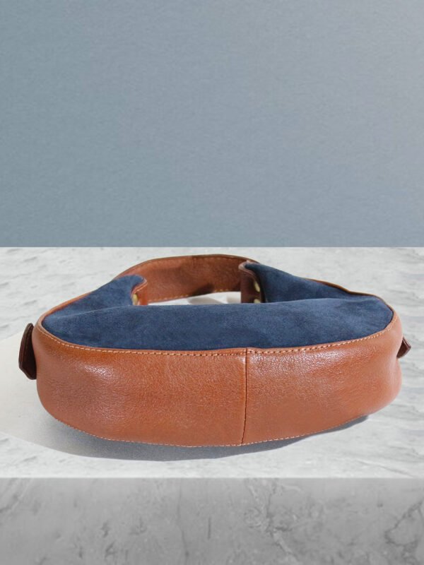 VASKA genuine leather blue & tan satchel - Image 5