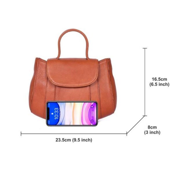VASKA genuine leather tan satchel - Image 7