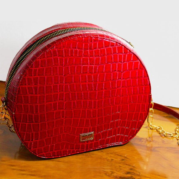 VASKA red round sling bag