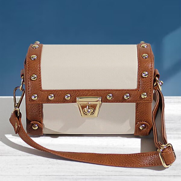 VASKA cream and tan sling box