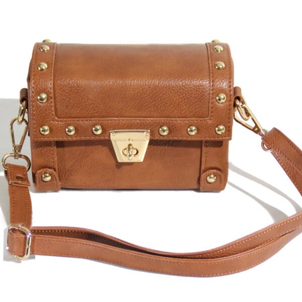 VASKA tan studded sling box - Image 6