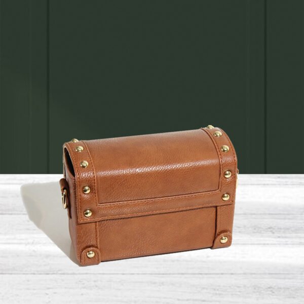 VASKA tan studded sling box - Image 2
