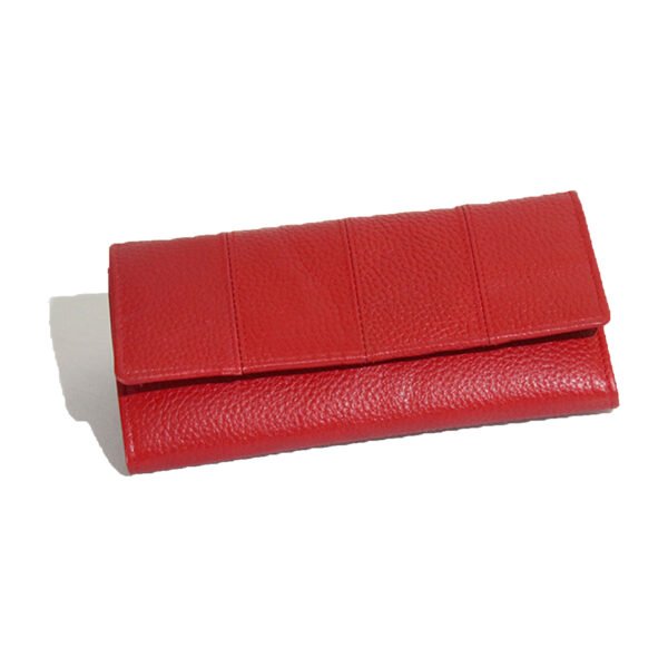 VASKA genuine leather striped red wallet for women - Image 5