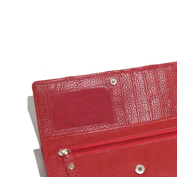 VASKA genuine leather striped red wallet for women - Image 4