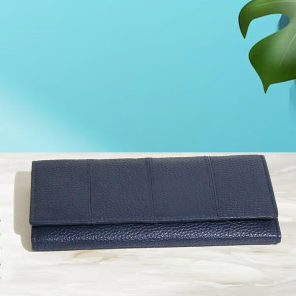 VASKA  genuine leather striped blue wallet