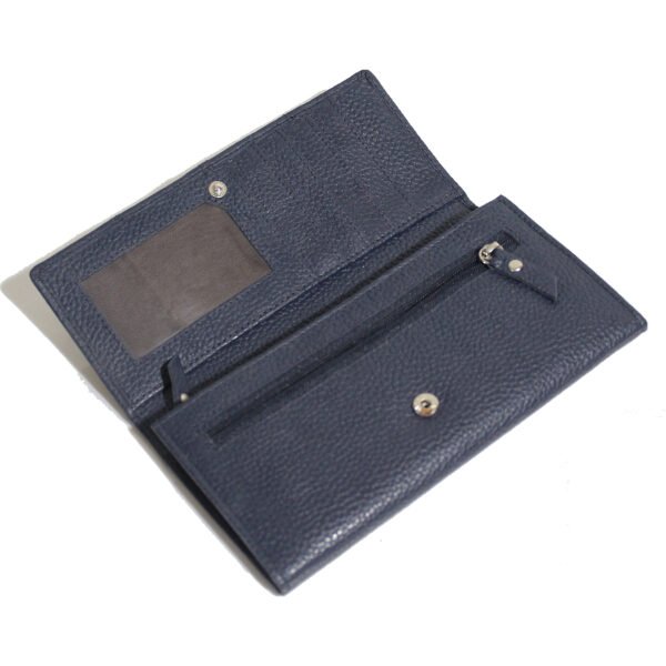 VASKA  genuine leather striped blue wallet - Image 3
