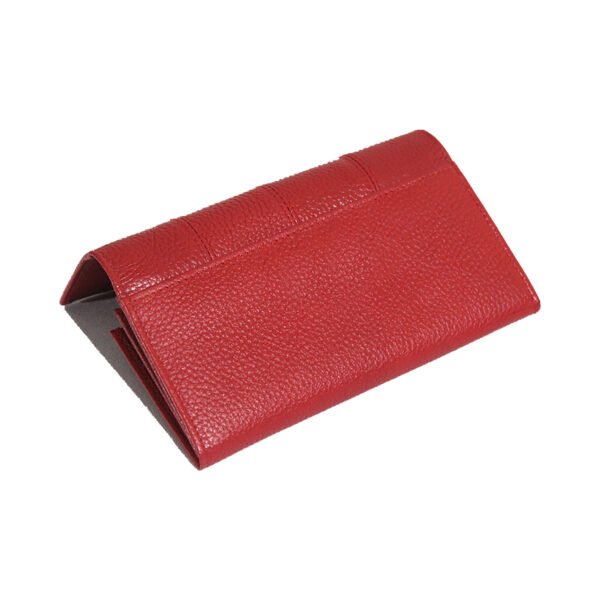 VASKA genuine leather striped red wallet for women - Image 2