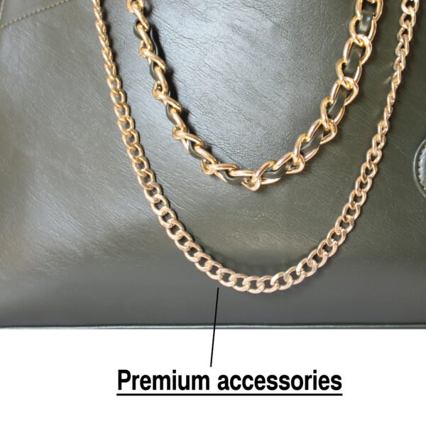 Vaska olive green tote bag - Image 6